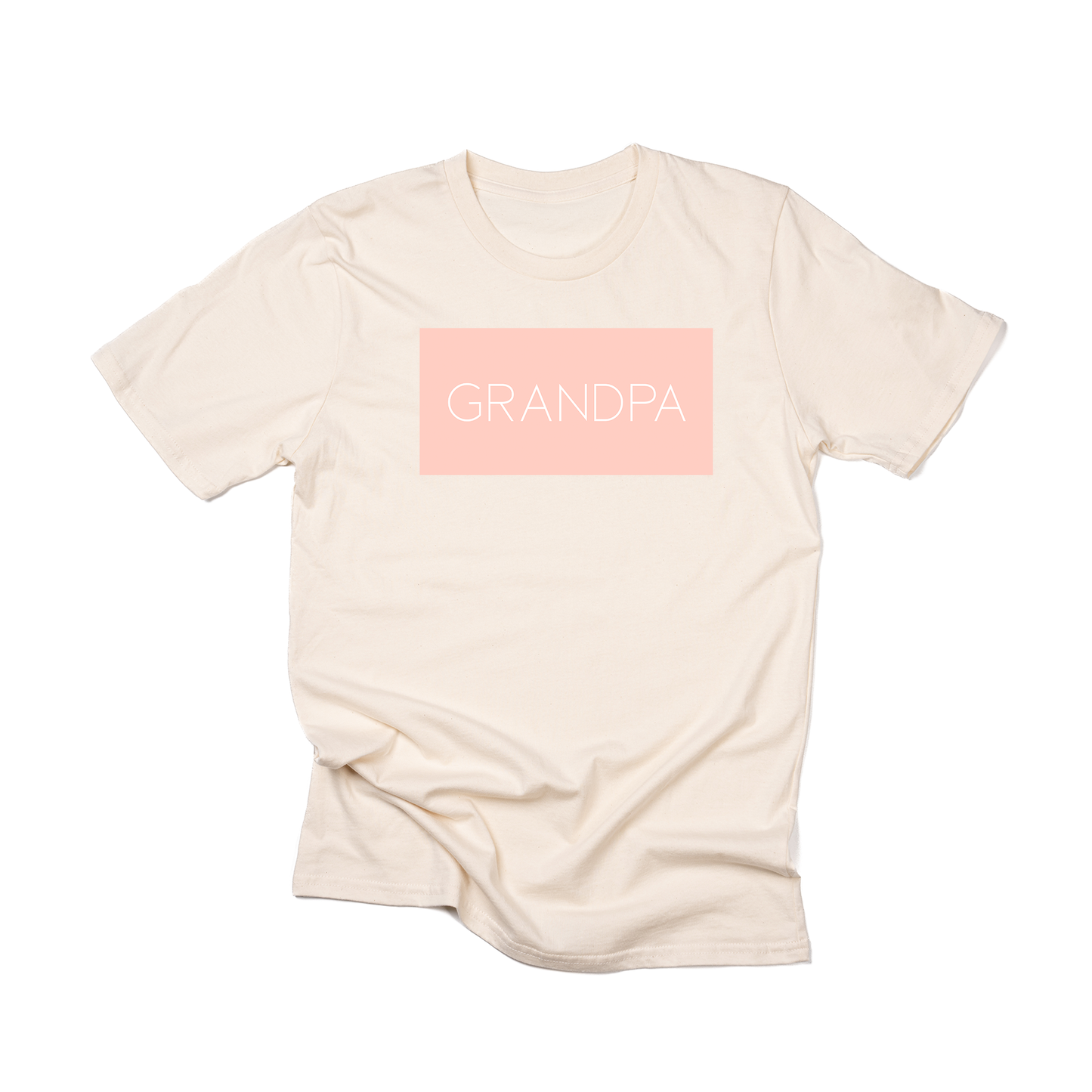 Grandpa (Boxed Collection, Ballerina Pink Box/White Text, Across Front) - Tee (Natural)