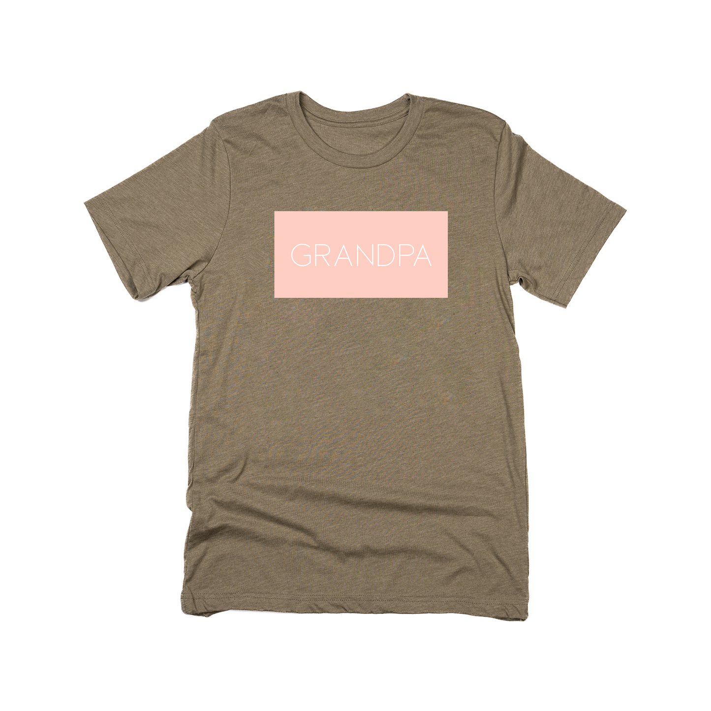 Grandpa (Boxed Collection, Ballerina Pink Box/White Text, Across Front) - Tee (Olive)