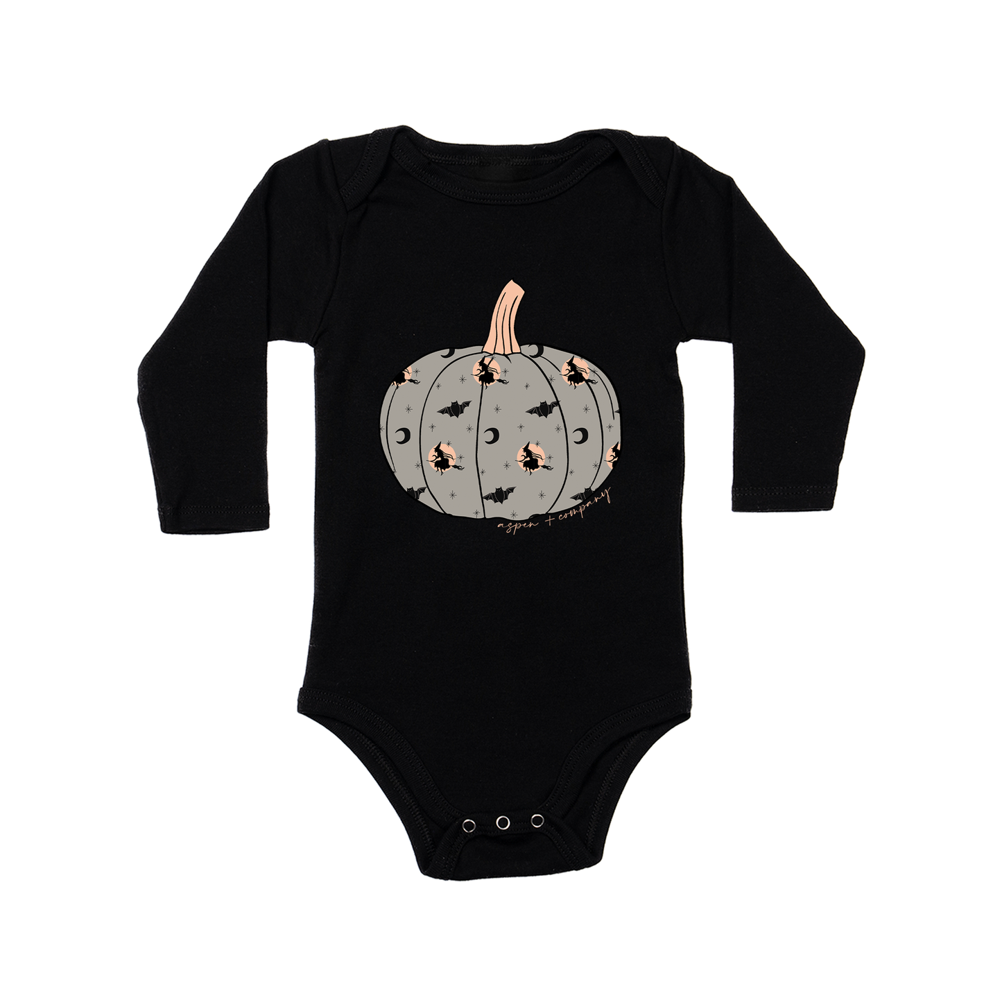 Halloween Pumpkin - Bodysuit (Black, Long Sleeve)