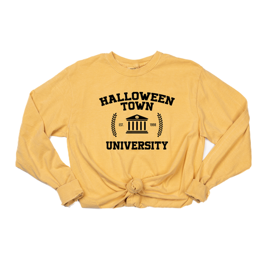 Halloween Town University (Black) - Tee (Vintage Mustard, Long Sleeve)