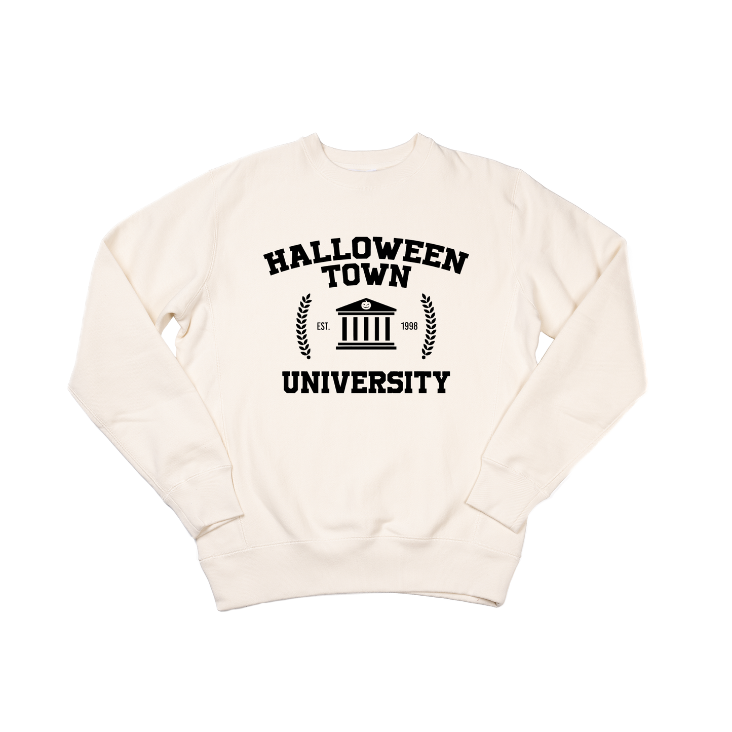 Halloween Town University (Black) - Heavyweight Sweatshirt (Natural)
