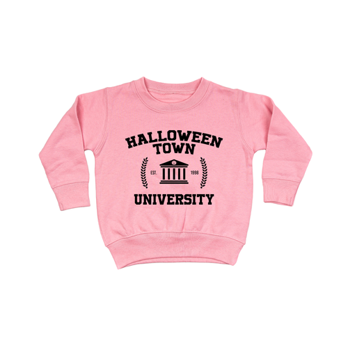 Halloween Town University (Black) - Kids Sweatshirt (Pink)
