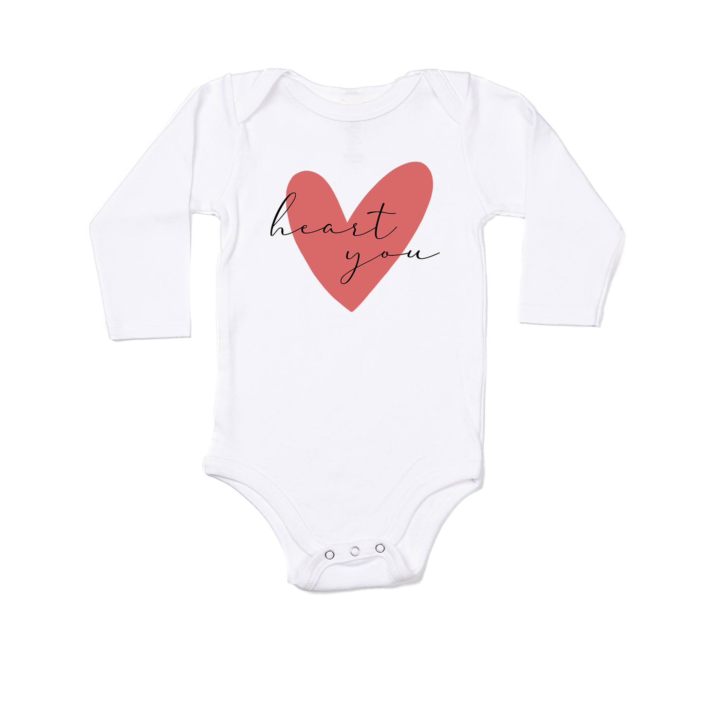 Heart You - Bodysuit (White, Long Sleeve)