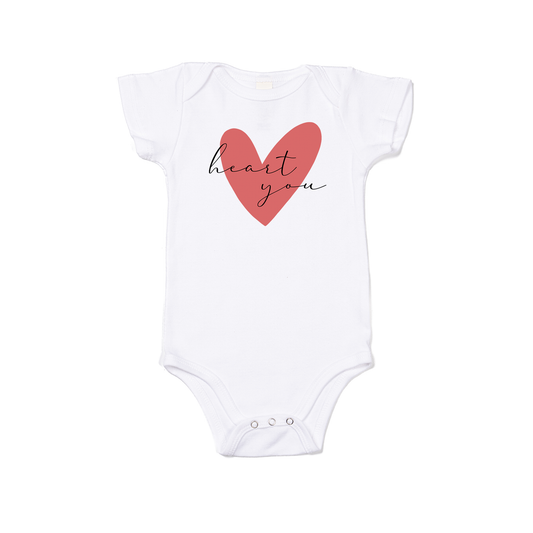 Heart You - Bodysuit (White, Short Sleeve)