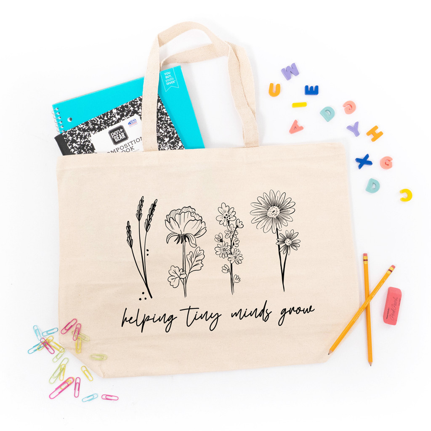 Helping Tiny Minds Grow - Tote (Natural)