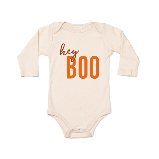 Hey Boo - Bodysuit (Natural, Long Sleeve)