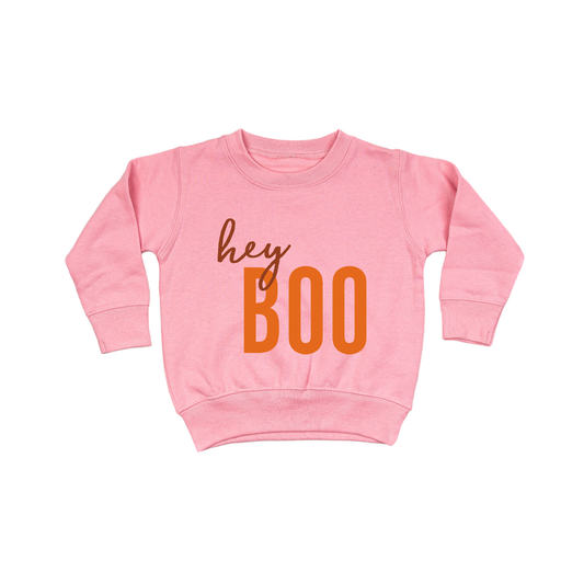 Hey Boo - Kids Sweatshirt (Pink)