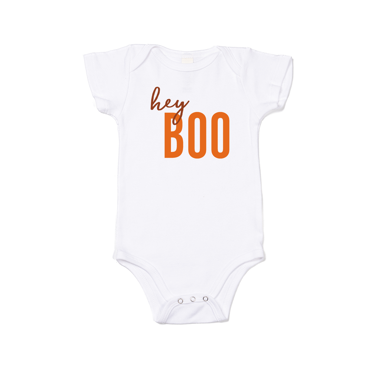 Hey Boo - Bodysuit (White, Short Sleeve)