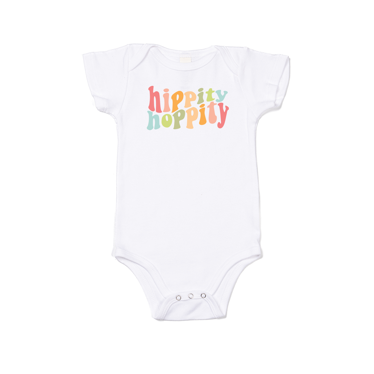 Hippity Hoppity - Bodysuit (White, Short Sleeve)