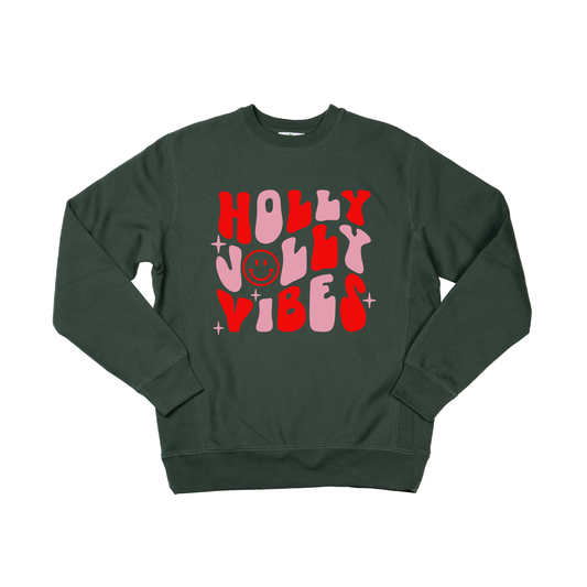 Holly Jolly Vibes - Heavyweight Sweatshirt (Pine)