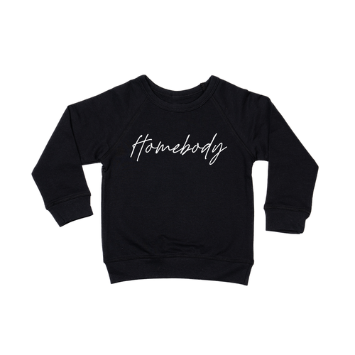 Homebody (White) - Kids Sweatshirt (Black)