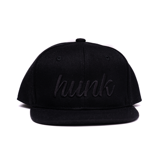 Hunk (Black, 3D Puff) - Kids Trucker Hat (Black)