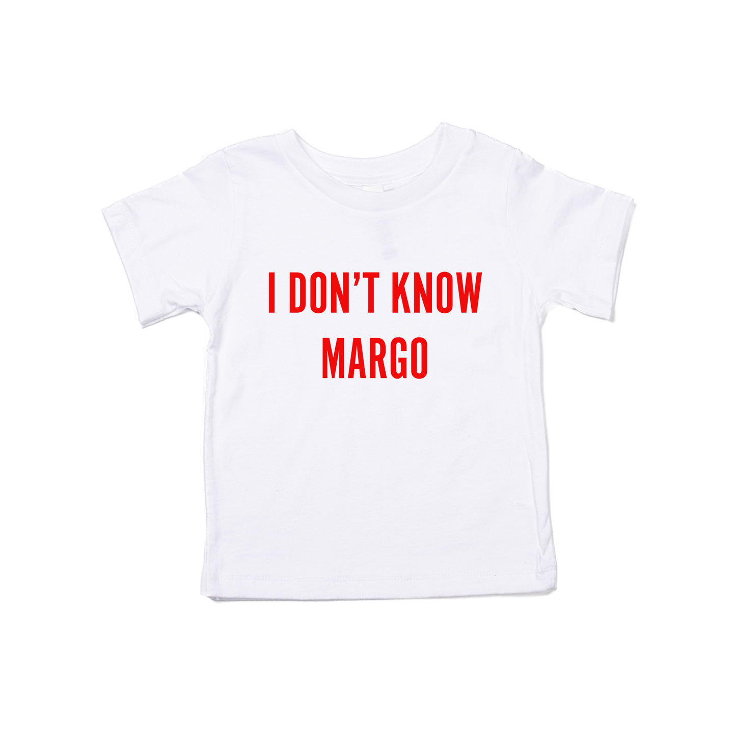 I Don't Know Margo (Red) - Kids Tee (White)