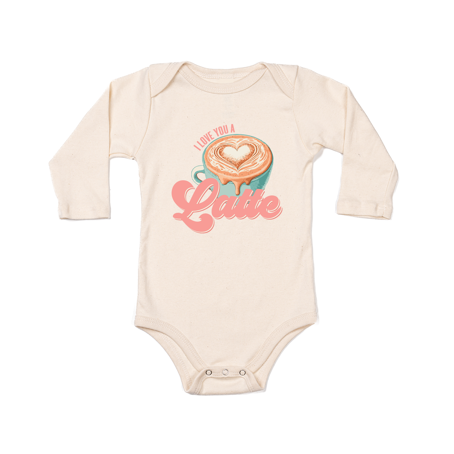 I Love You A Latte - Bodysuit (Natural, Long Sleeve)