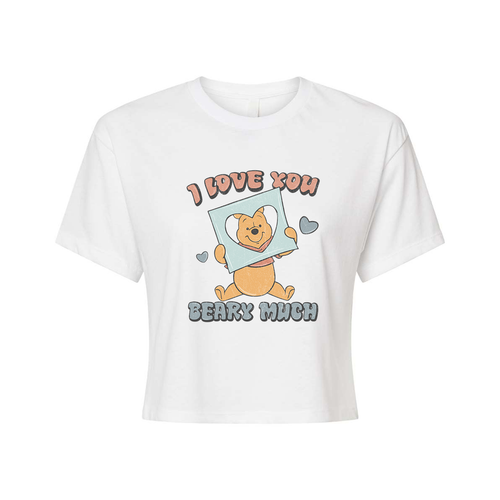 I Love You Beary Much (Blue) - Cropped Tee (White)