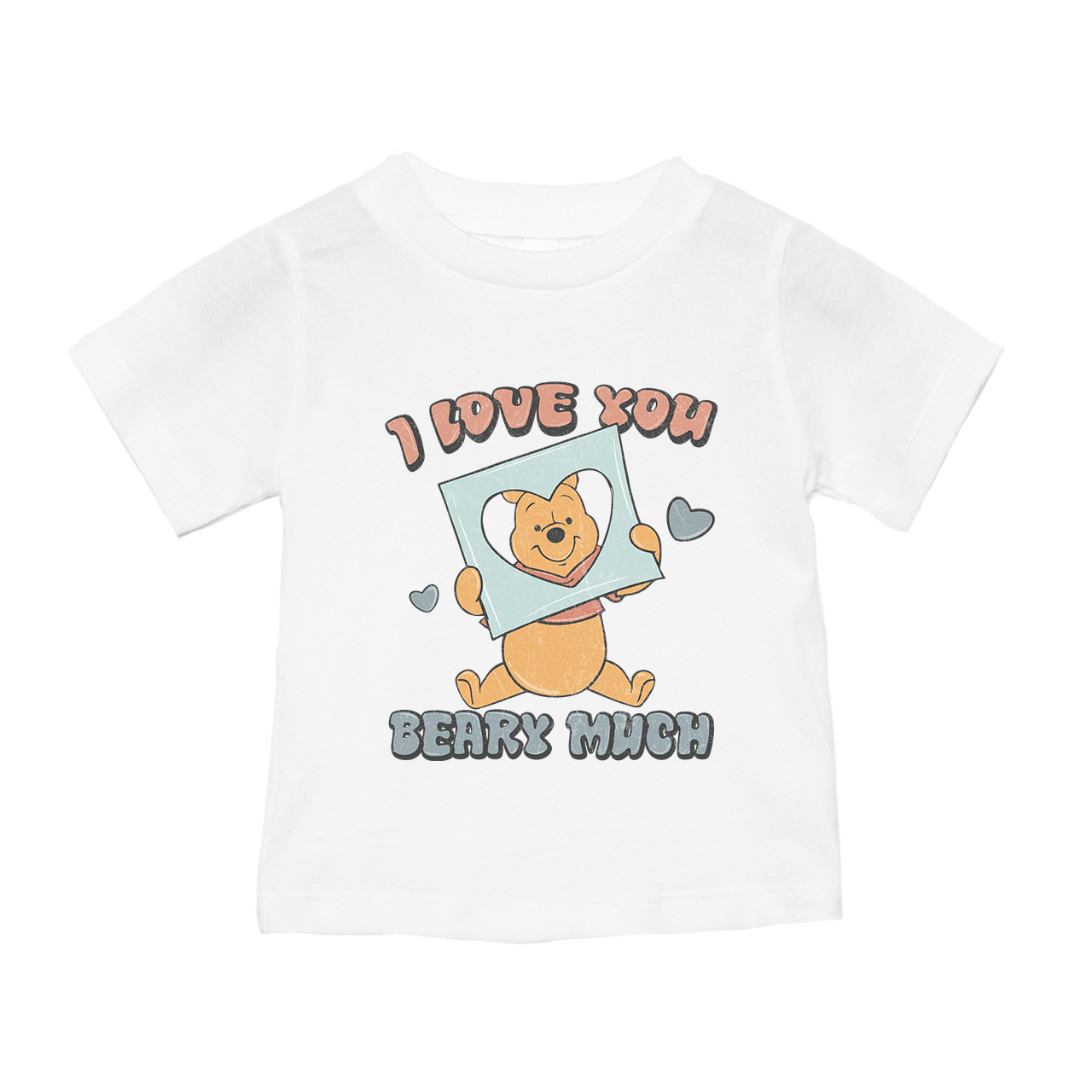 I Love You Beary Much (Blue) - Kids Tee (White)