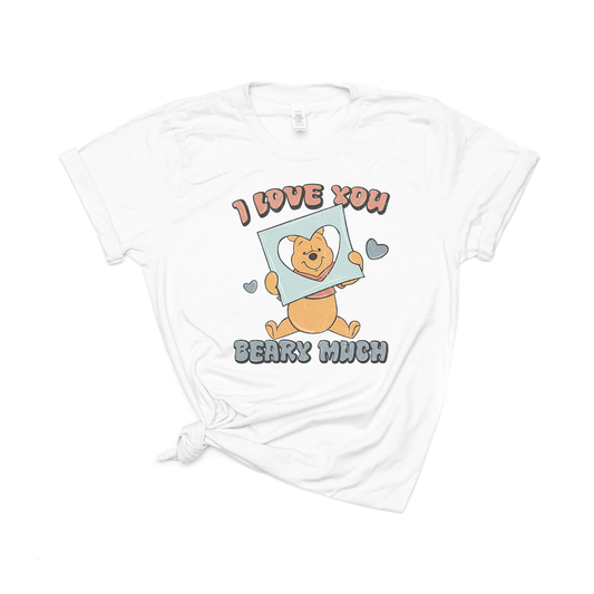 I Love You Beary Much (Blue) - Tee (White)