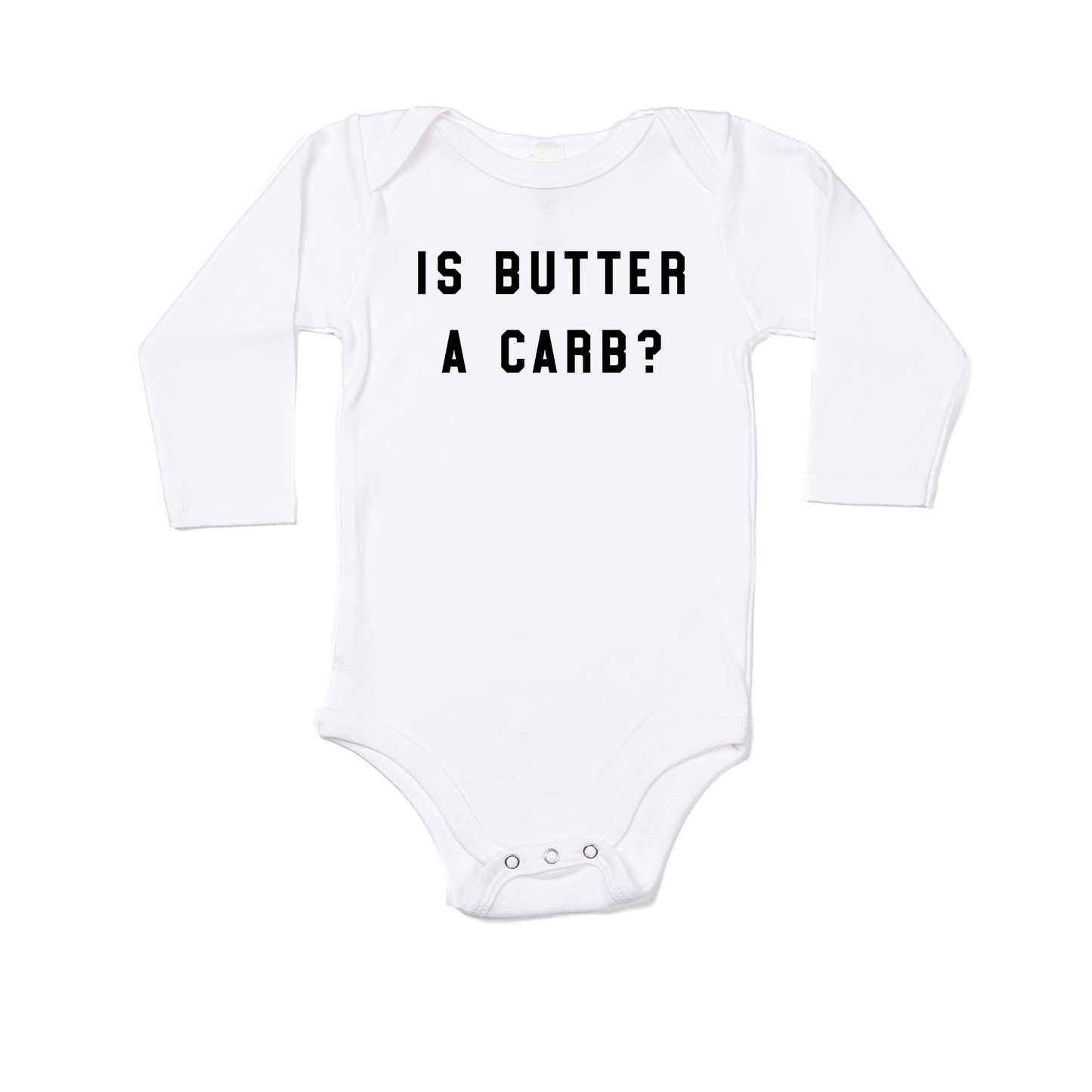 Is butter a carb? (Black) - Bodysuit (White, Long Sleeve)