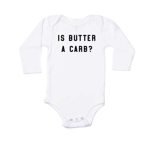 Is butter a carb? (Black) - Bodysuit (White, Long Sleeve)