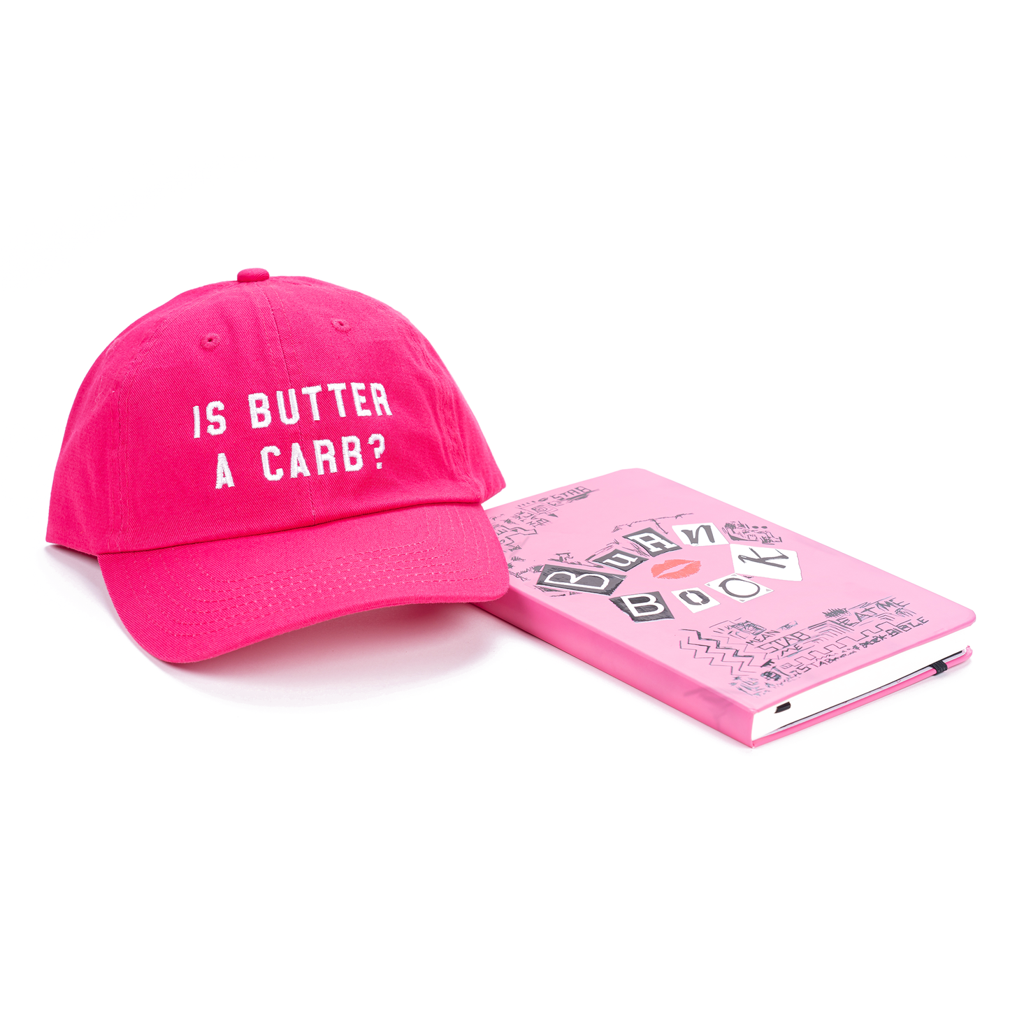 Is butter a carb? (White) - Baseball Hat (Hot Pink)
