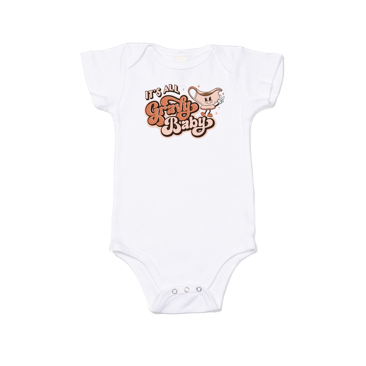 It's All Gravy Baby - Bodysuit (White, Short Sleeve)