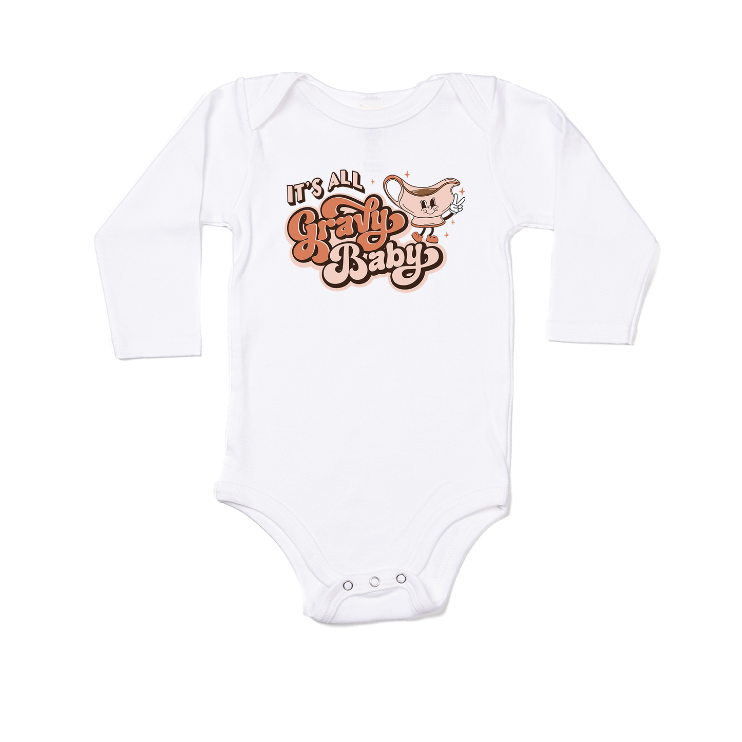 It's All Gravy Baby - Bodysuit (White, Long Sleeve)