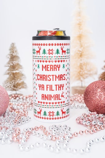 Merry Christmas Ya Filthy Animal Hard Seltzer Slim Can Cooler