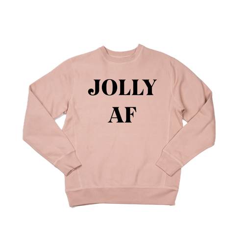 Jolly AF (Black) - Heavyweight Sweatshirt (Dusty Rose)