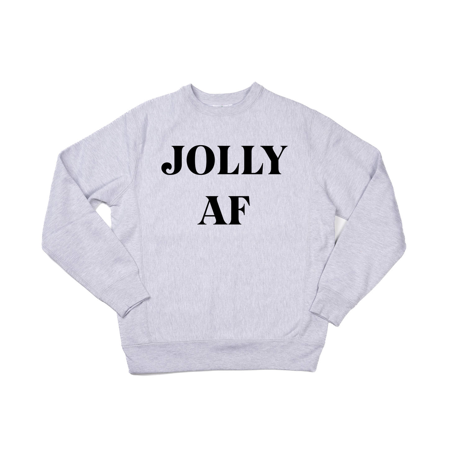 Jolly AF (Black) - Heavyweight Sweatshirt (Heather Gray)