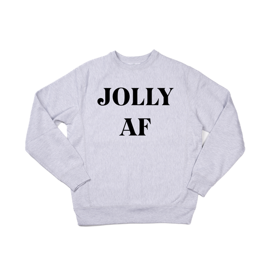 Jolly AF (Black) - Heavyweight Sweatshirt (Heather Gray)