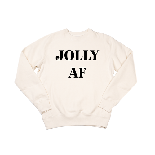 Jolly AF (Black) - Heavyweight Sweatshirt (Natural)