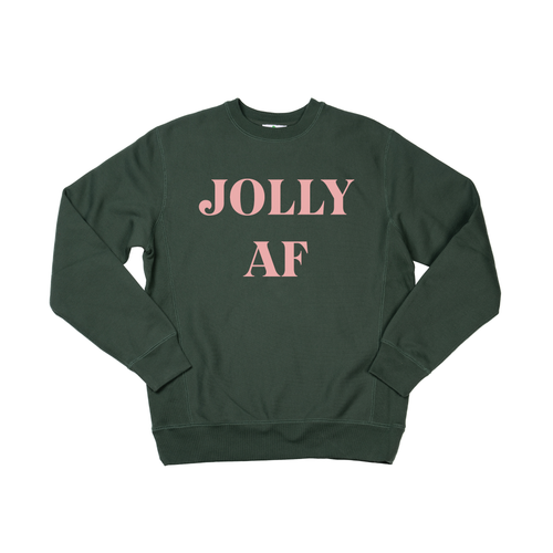 Jolly AF (Pink) - Heavyweight Sweatshirt (Pine)