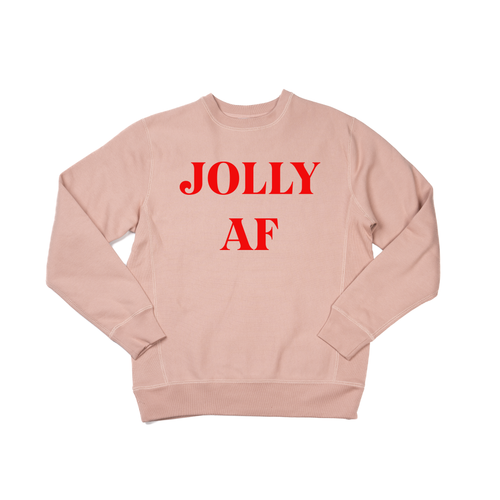 Jolly AF (Red) - Heavyweight Sweatshirt (Dusty Rose)