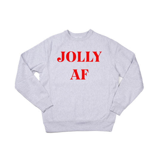 Jolly AF (Red) - Heavyweight Sweatshirt (Heather Gray)