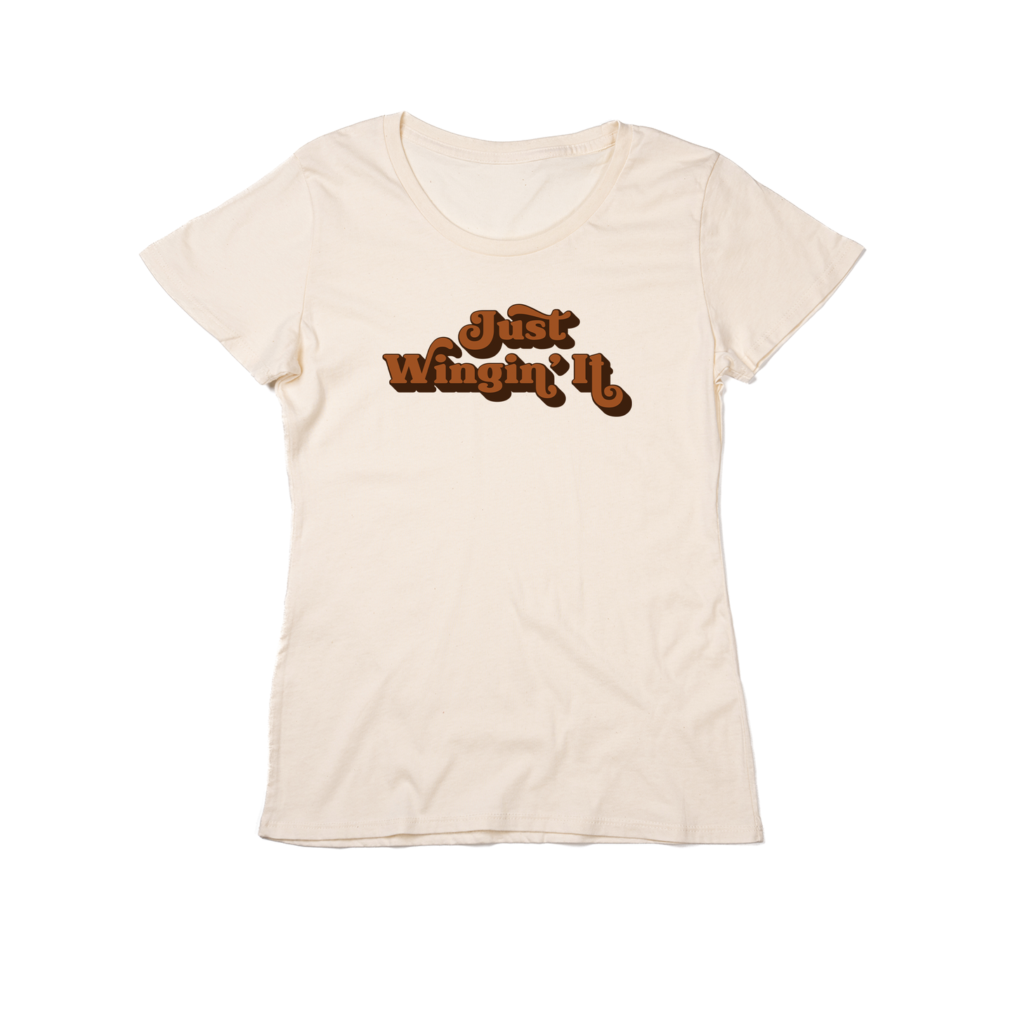 Just Wingin' It (Vintage, Across Front) - Women's Fitted Tee (Natural)