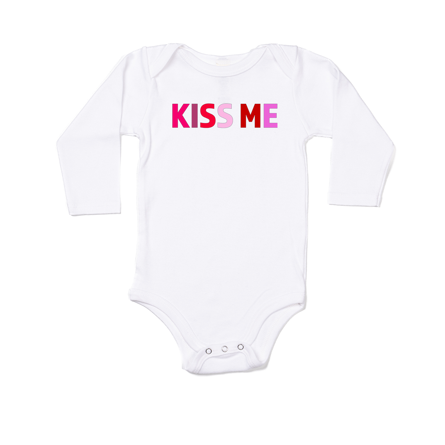 KISS ME (Valentine's) - Bodysuit (White, Long Sleeve)