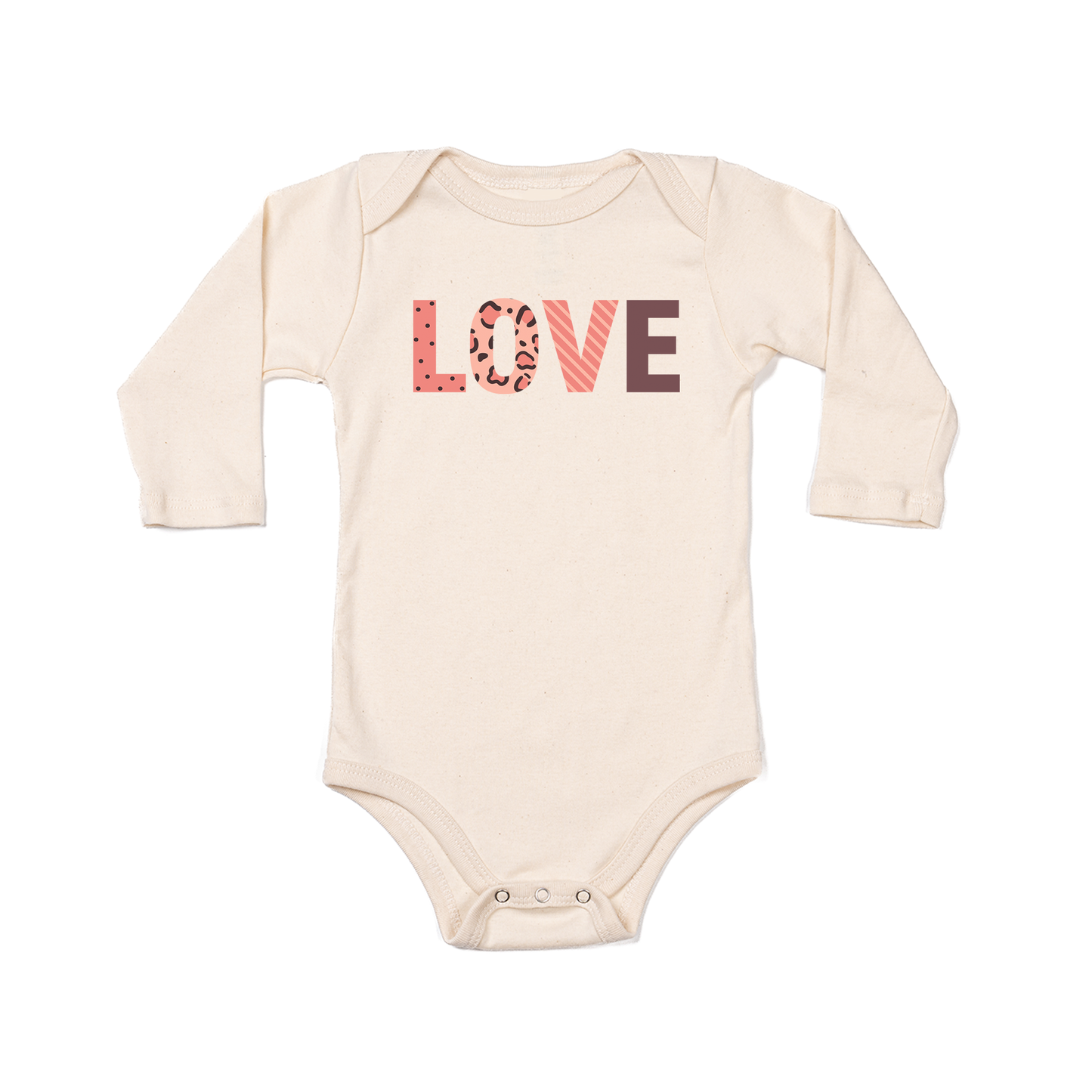 LOVE - Bodysuit (Natural, Long Sleeve)