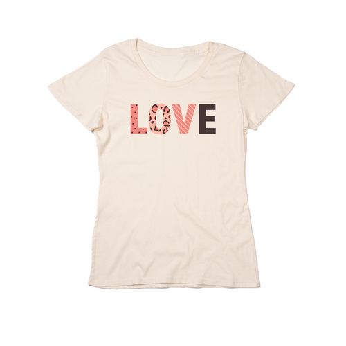 LOVE (Across Front) - Women's Fitted Tee (Natural)