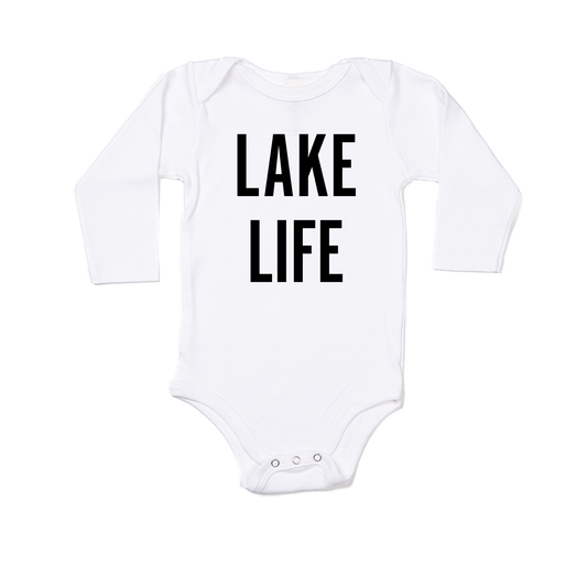 Lake Life (Black) - Bodysuit (White, Long Sleeve)