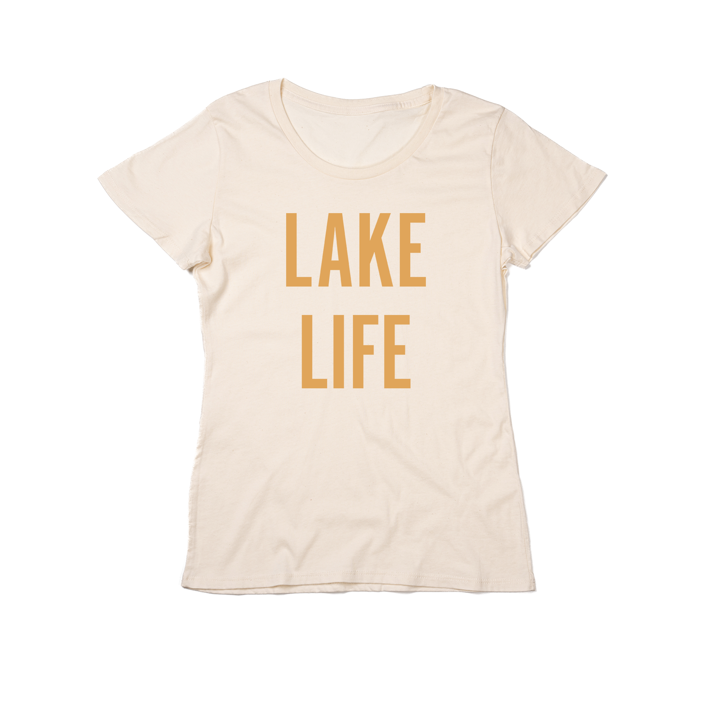 Lake Life (Mustard) - Women's Fitted Tee (Natural)