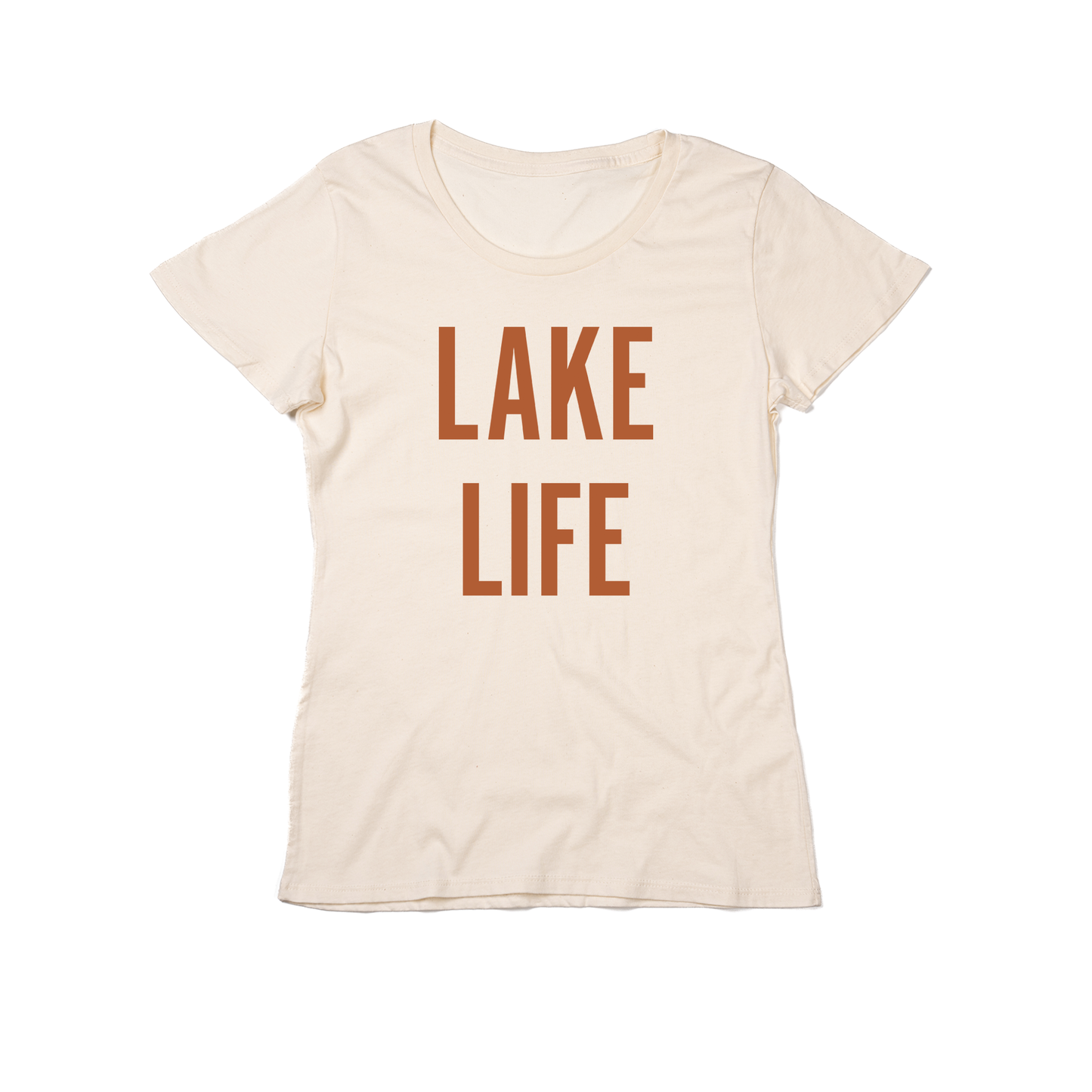 Lake Life (Rust) - Women's Fitted Tee (Natural)