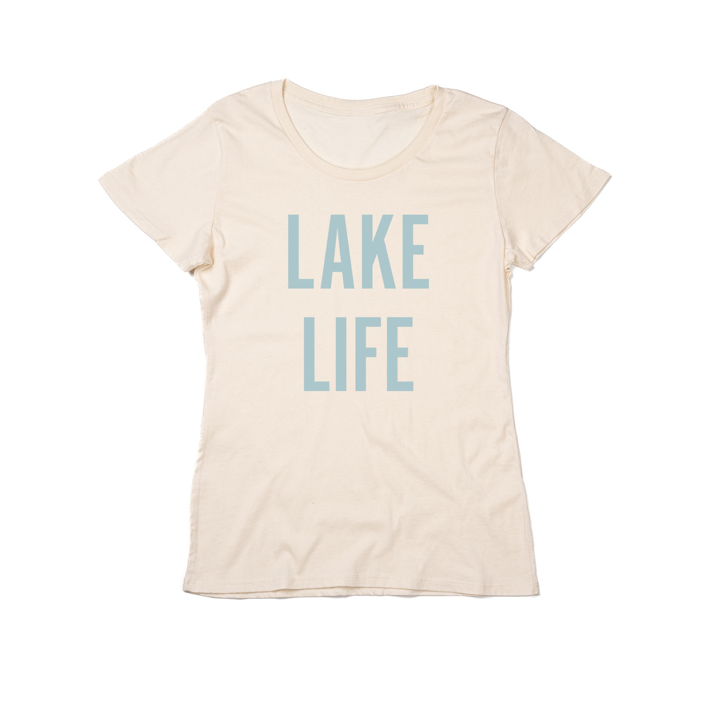 Lake Life (Sky) - Women's Fitted Tee (Natural)