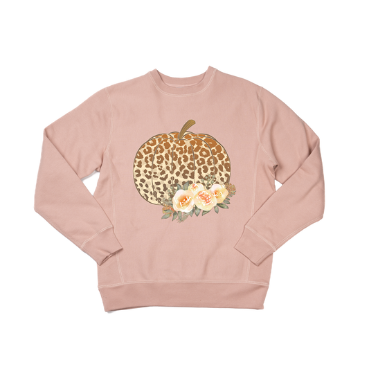 Leopard Pumpkin - Heavyweight Sweatshirt (Dusty Rose)