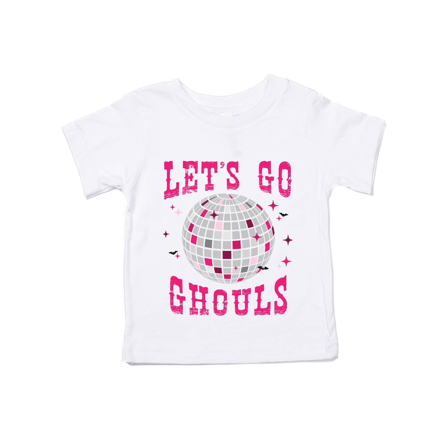 Let's Go Ghouls (Hot Pink) - Kids Tee (White)