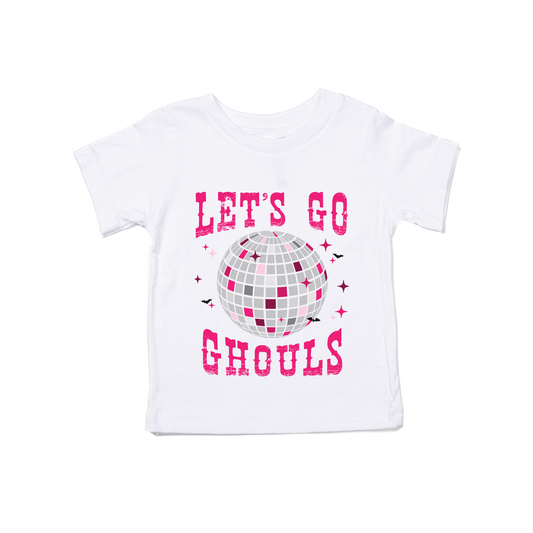 Let's Go Ghouls (Hot Pink) - Kids Tee (White)