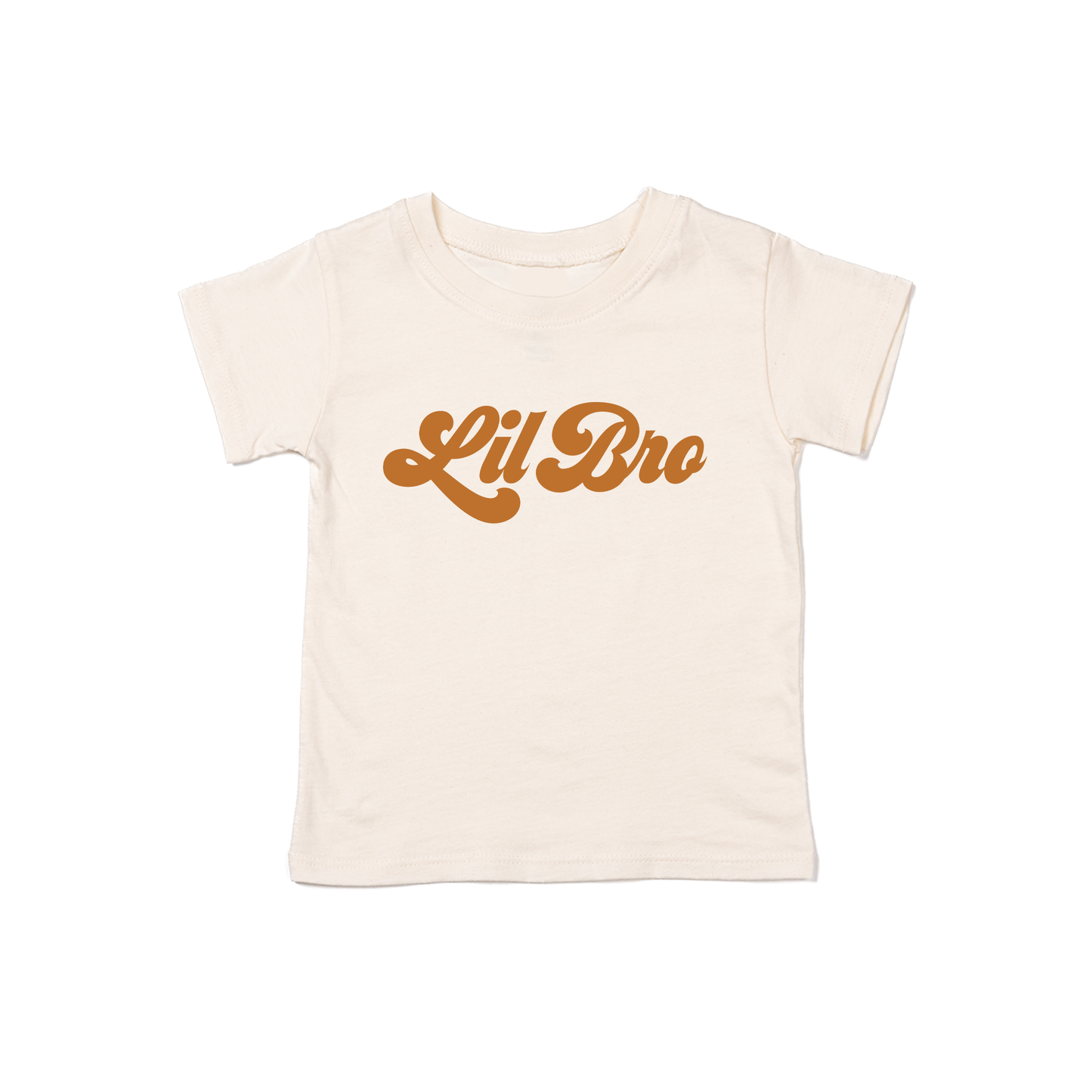 Lil Bro (Retro, Camel) - Kids Tee (Natural)