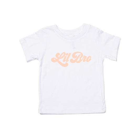 Lil Bro (Retro, Peach) - Kids Tee (White)