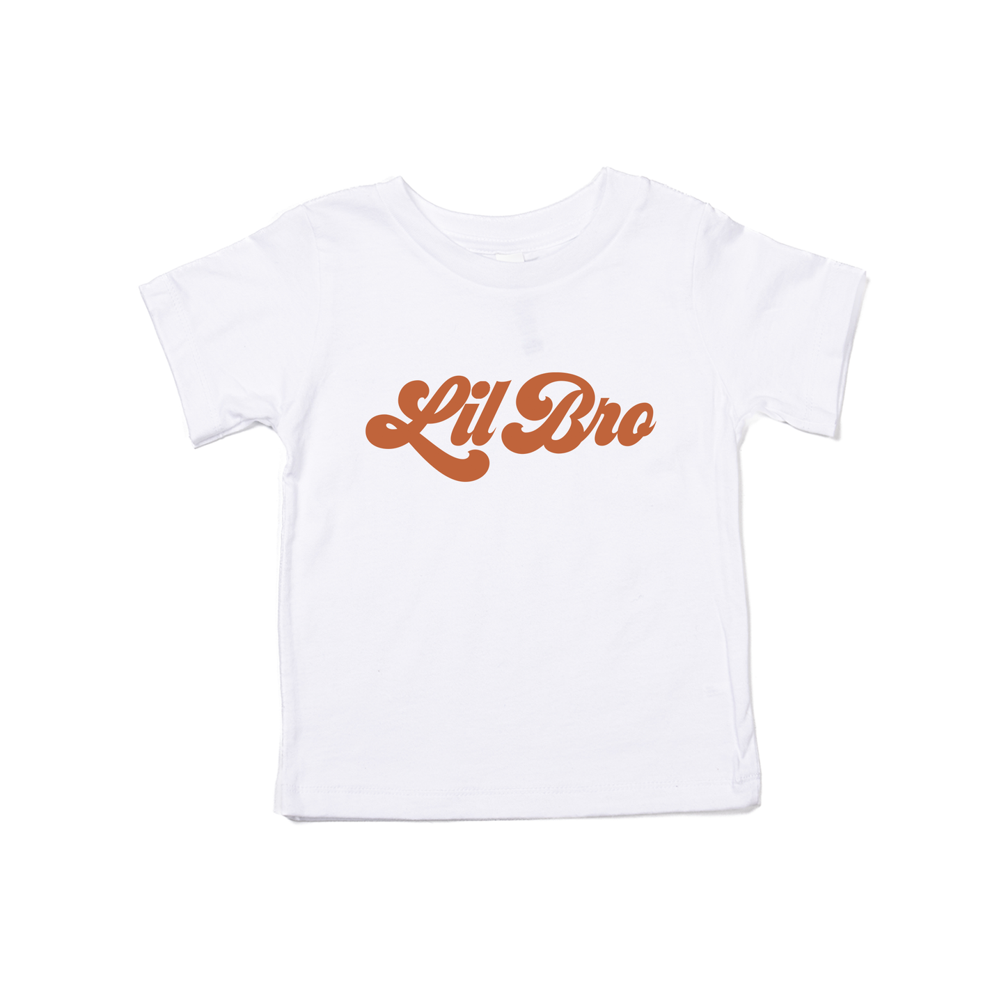 Lil Bro (Retro, Rust) - Kids Tee (White)