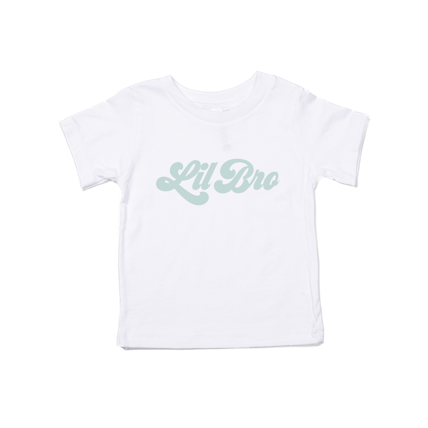 Lil Bro (Retro, Sky) - Kids Tee (White)