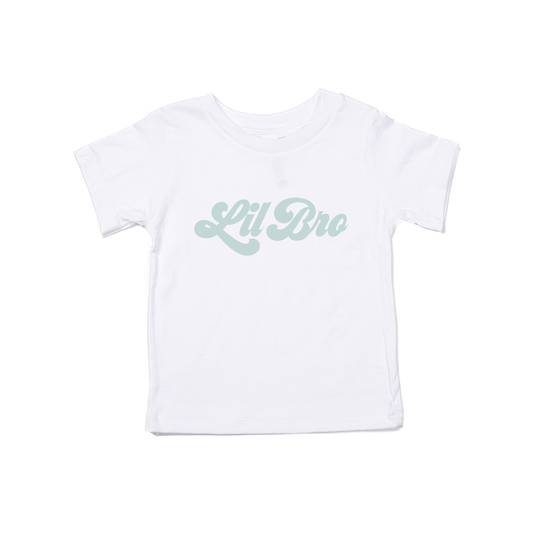 Lil Bro (Retro, Sky) - Kids Tee (White)